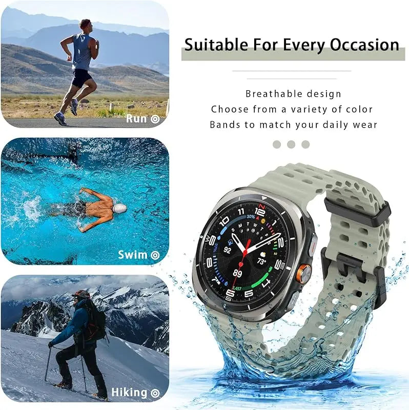 Samsung Galaxy Watch8, 8 Classic & 9 Twin-Hole Silicone Sport Band