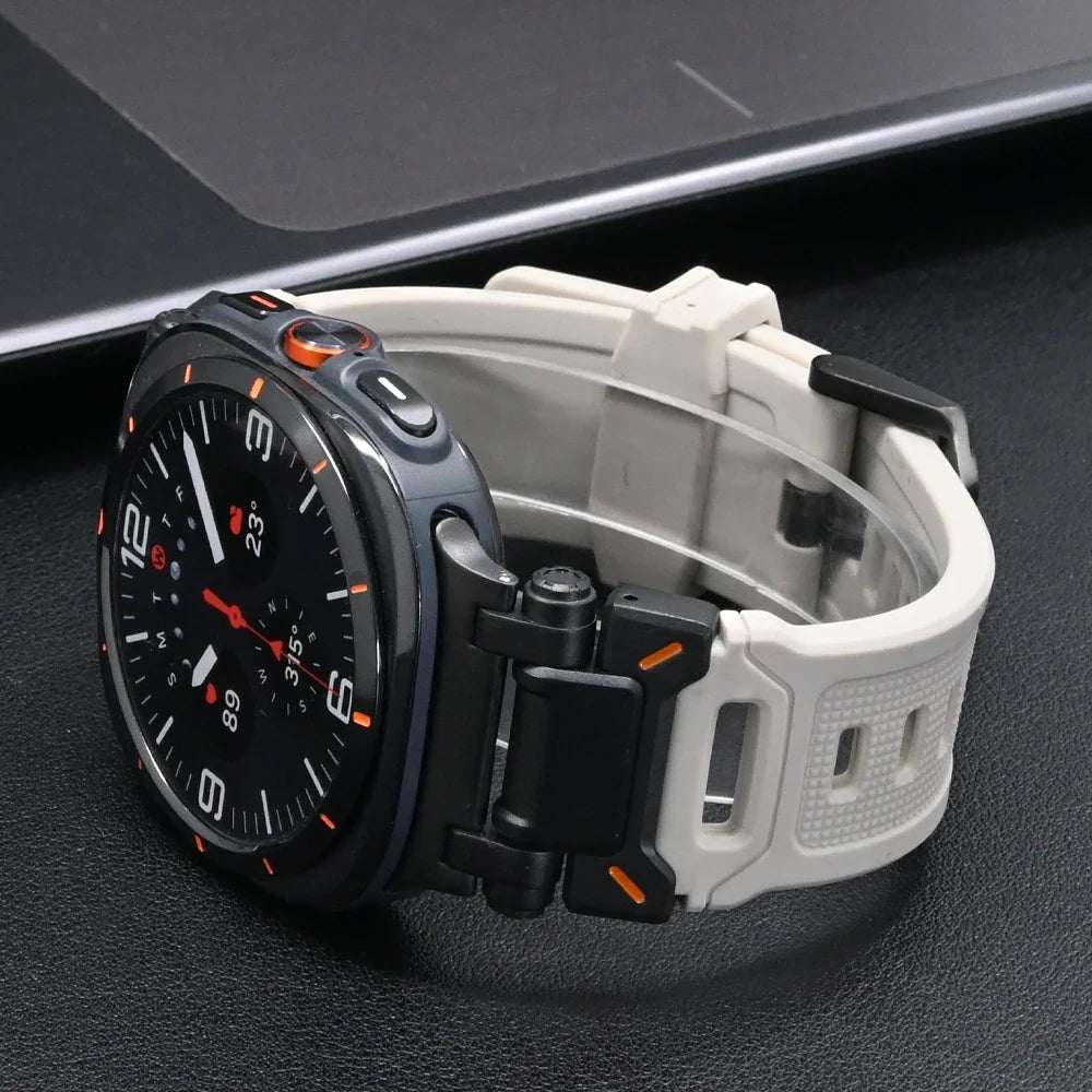 Samsung Galaxy Watch8, 8 Classic & 9 Rubber Band with Metal Hardware
