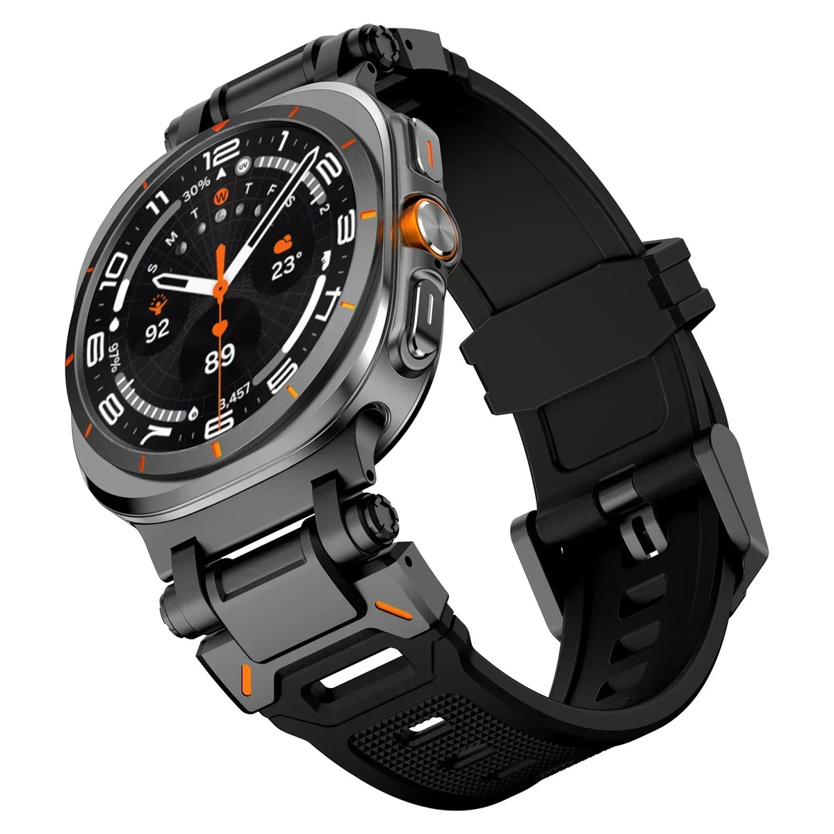 Samsung Galaxy Watch8, 8 Classic & 9 Rubber Band with Metal Hardware
