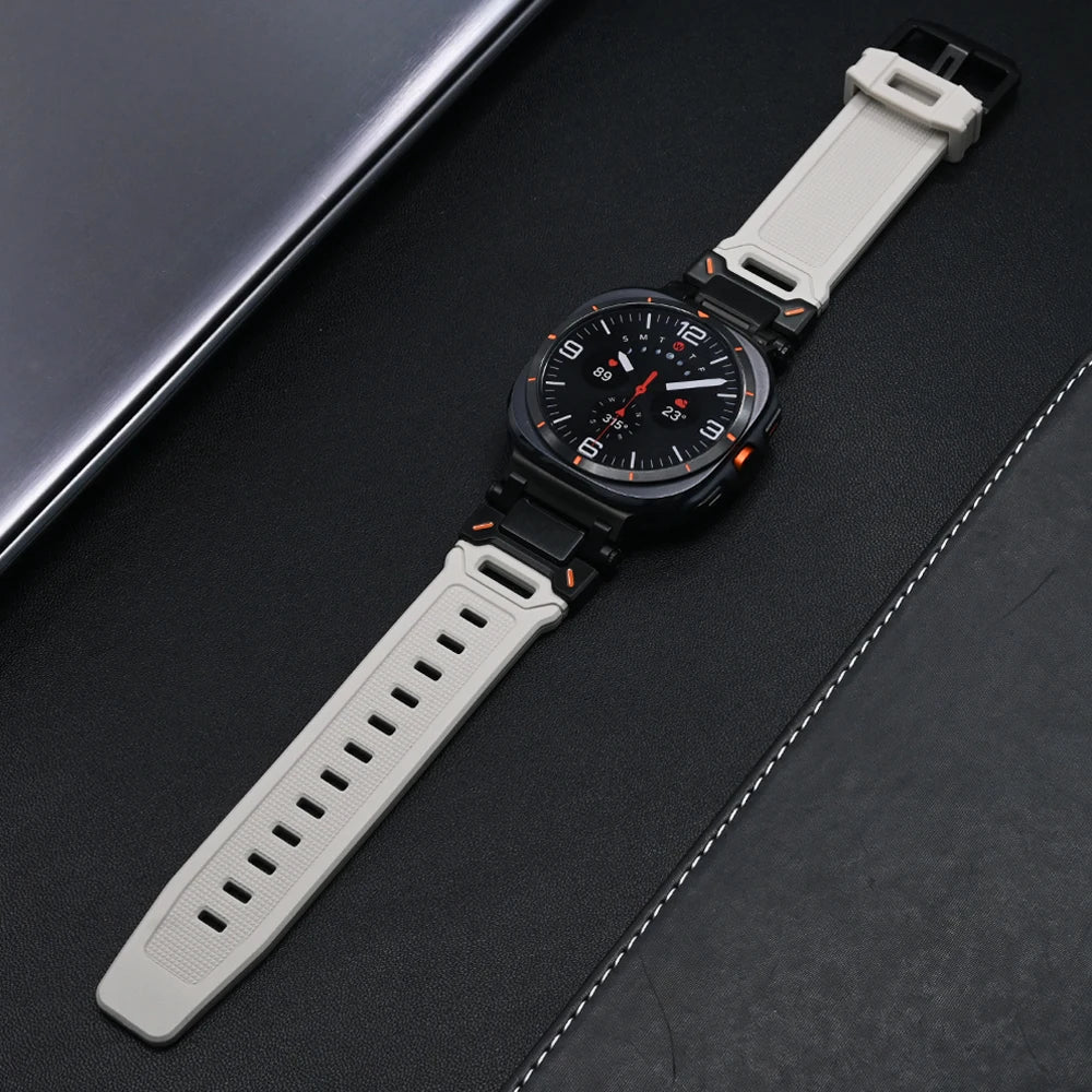 Samsung Galaxy Watch8, 8 Classic & 9 Rubber Band with Metal Hardware