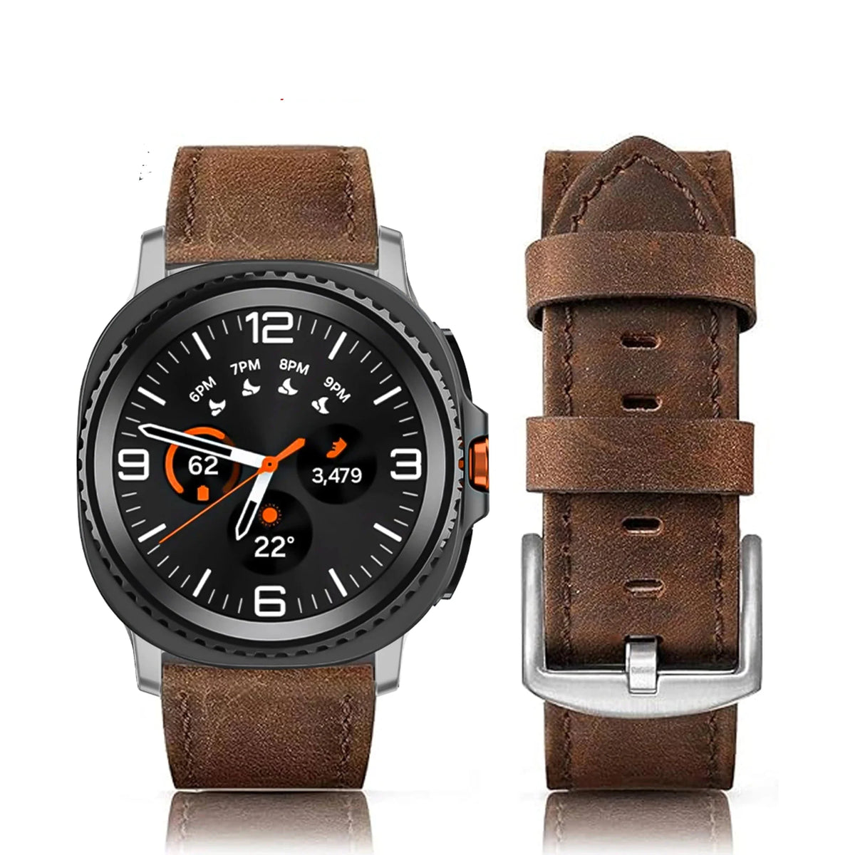 Samsung Galaxy Watch8, 8 Classic & 9 Vintage Leather Band, Pin Buckle