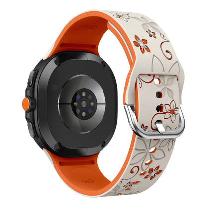 Samsung Galaxy Watch 7, 6, 5, 4 & FE 20mm Floral Silicone Band