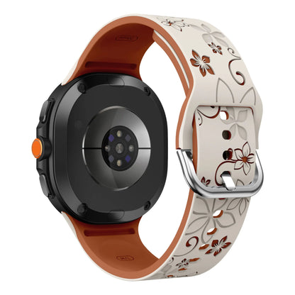 Samsung Galaxy Watch 7, 6, 5, 4 & FE 20mm Floral Silicone Band