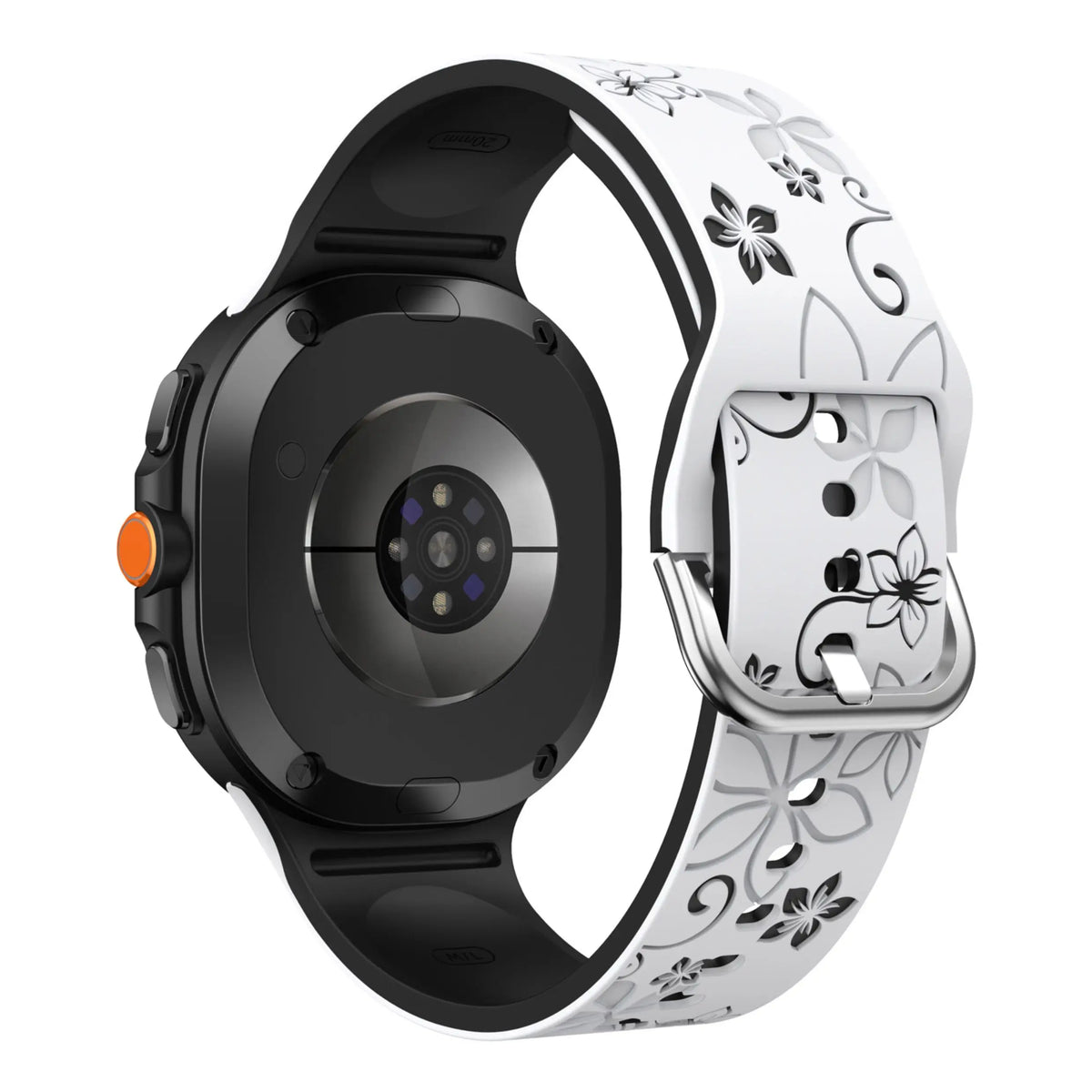 Samsung Galaxy Watch 7, 6, 5, 4 & FE 20mm Floral Silicone Band