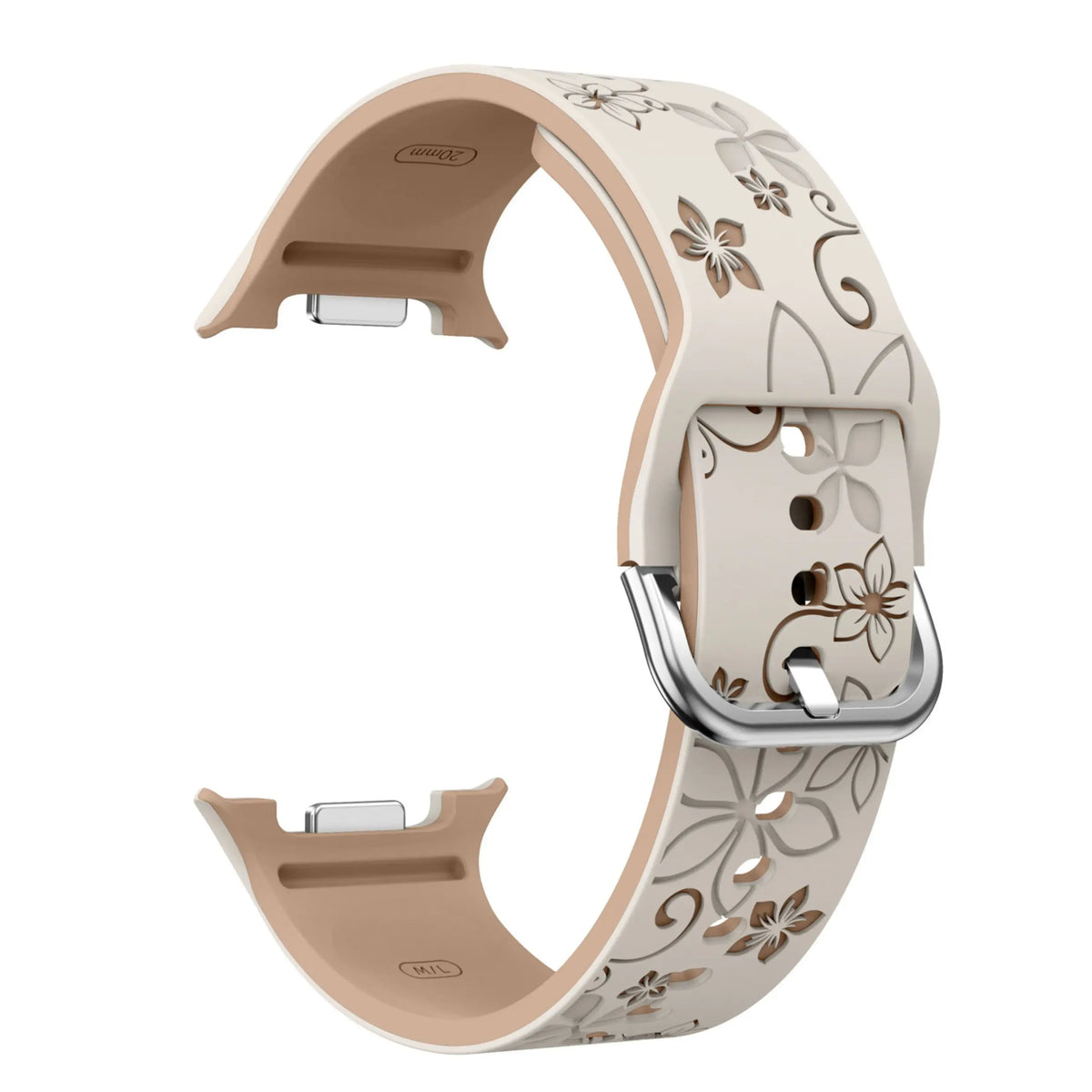 Samsung Galaxy Watch 7, 6, 5, 4 & FE 20mm Floral Silicone Band