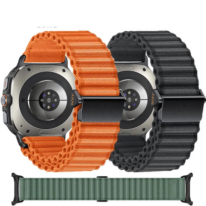 Samsung Galaxy Watch Ultra & Ultra 2 Ribbed Fabric Loop, Hook Closure