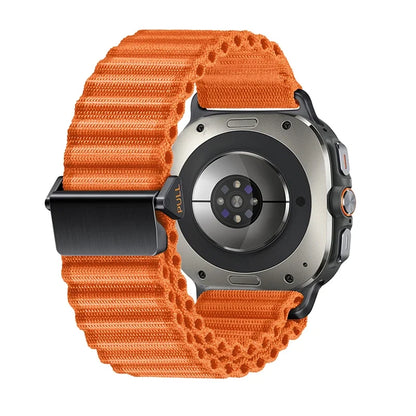 Samsung Galaxy Watch Ultra & Ultra 2 Ribbed Fabric Loop, Hook Closure