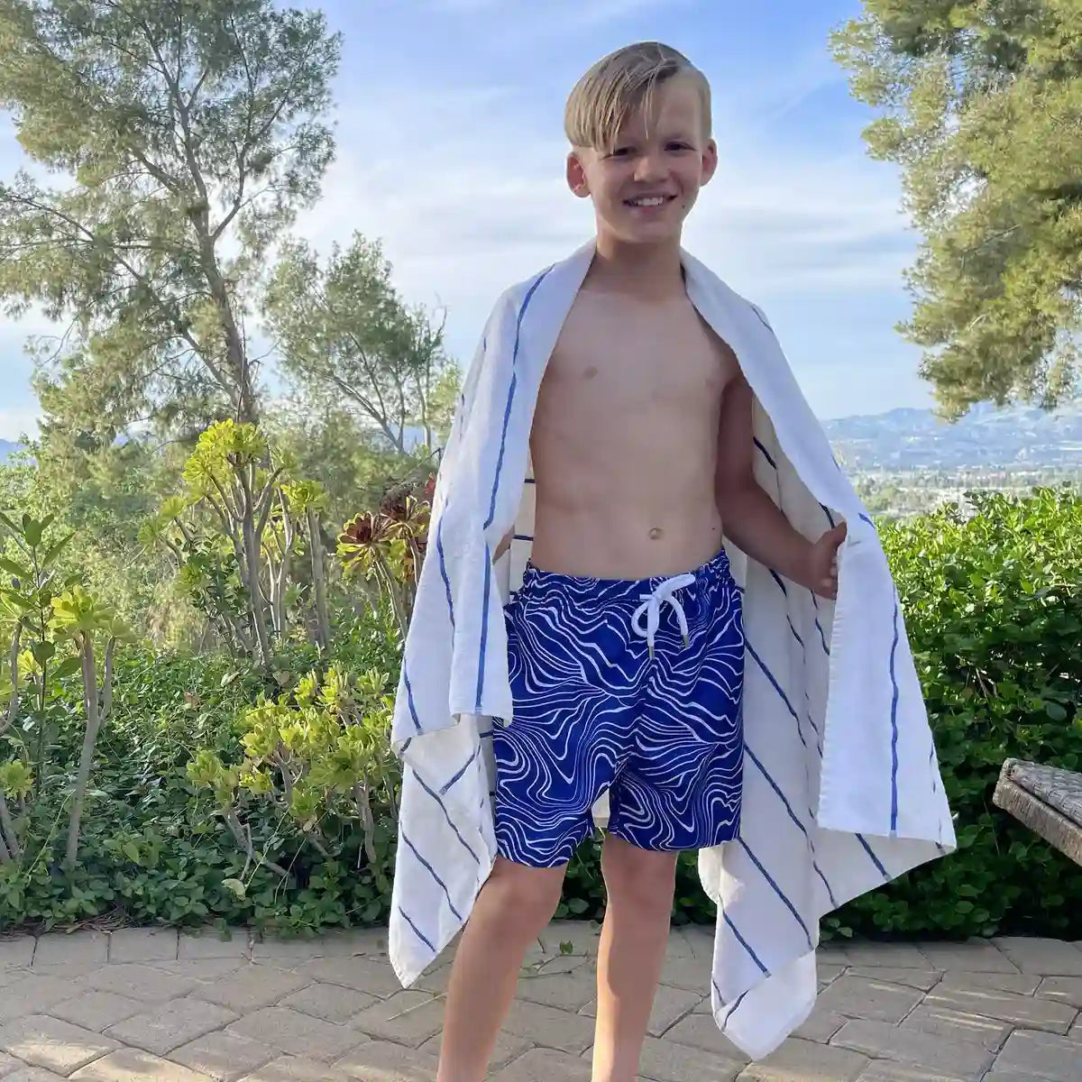 Sand Waves, Harbor and Surf Boys Hybrid Short, Swim and Play Trunk