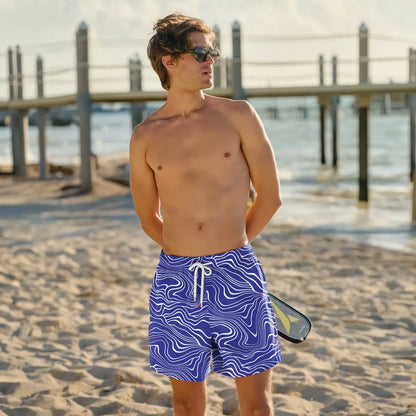 Sand Waves, Harbor and Surf Hybrid Short, Compression Lined Swim and Resort Trunk
