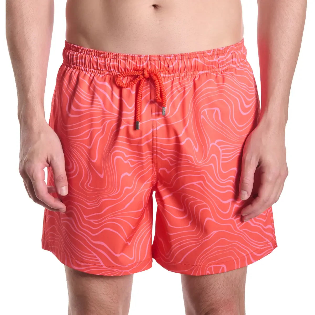Sand Waves, Heat and Bloom Hybrid Short, Compression Lined Swim and Resort Trunk