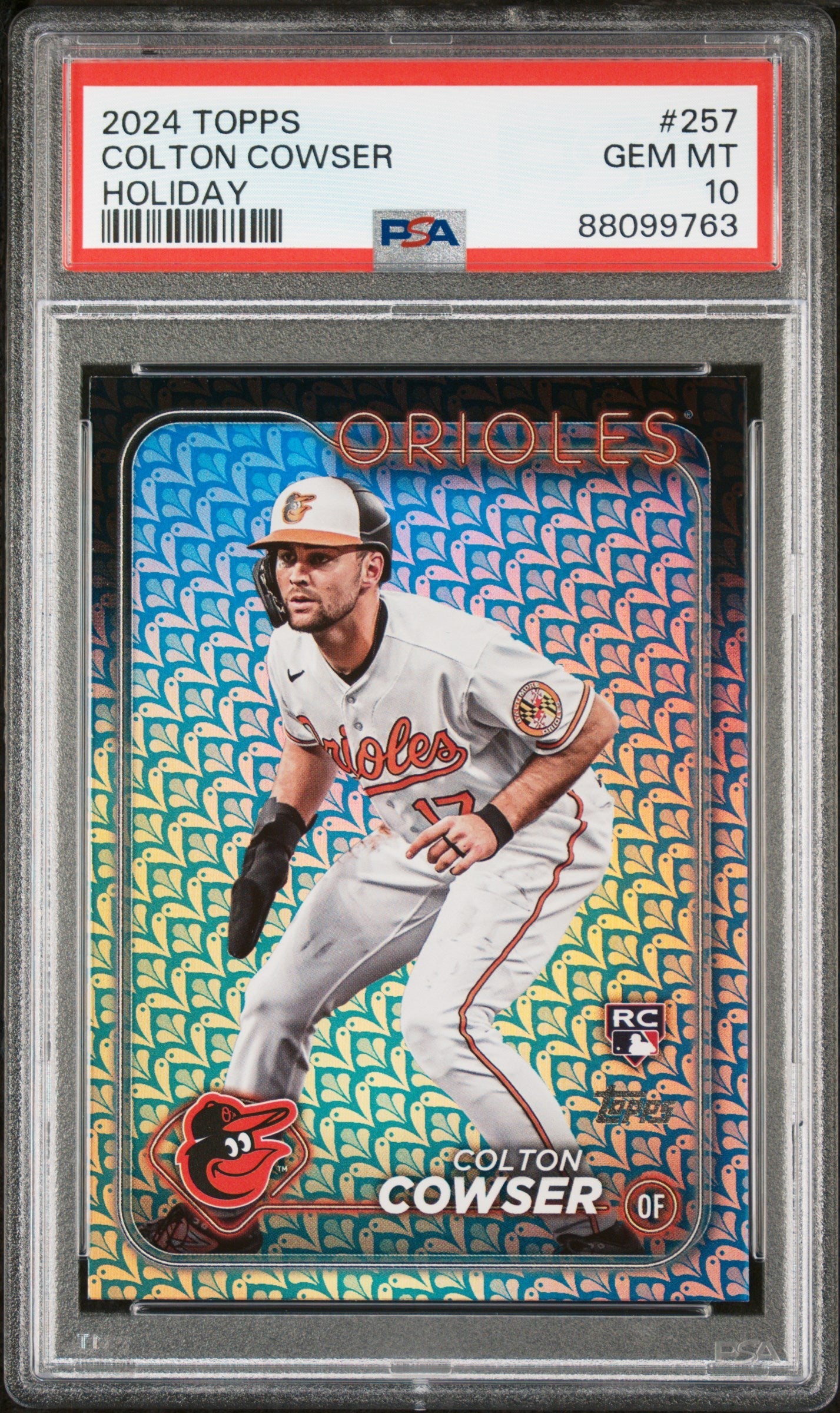 Graded 2024 Topps Colton Cowser #257 Holiday Rookie RC Baseball Card PSA 10 Gem Mint