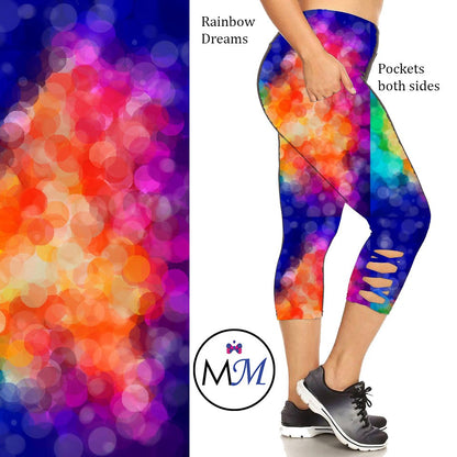 Rainbow Dreams Custom Criss Cross  Capri