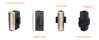 Magicshine SEEMEE 20 V2.0 Bike Tail Lights for Night Riding,USB-C Rechargeable Bicycle Rear Lights, IPX6 Waterproof, Cycling Safety Back Light for Commuting Cyclists and Kids