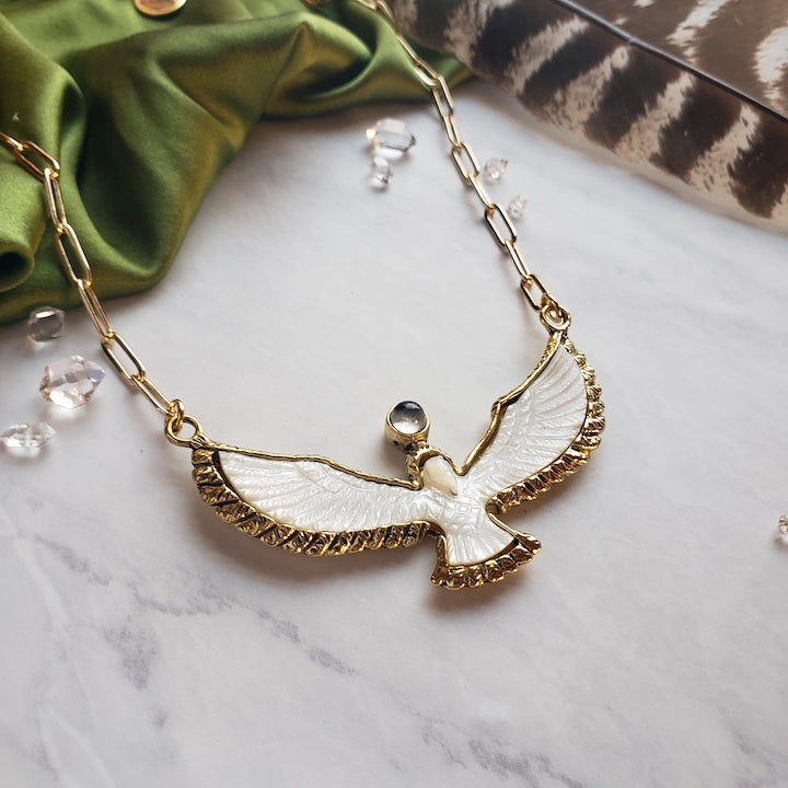 Soaring Spirit Shell Bird Necklace