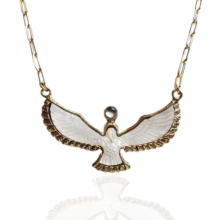 Soaring Spirit Shell Bird Necklace