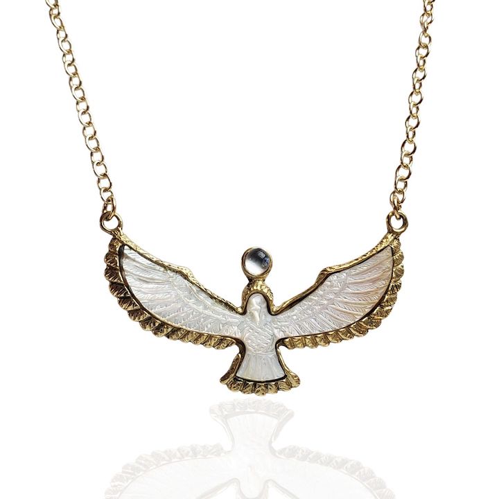 Soaring Spirit Shell Bird Necklace