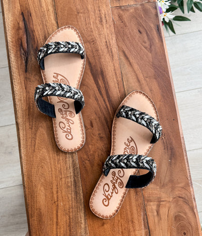 Shine Bright Sandals in Black