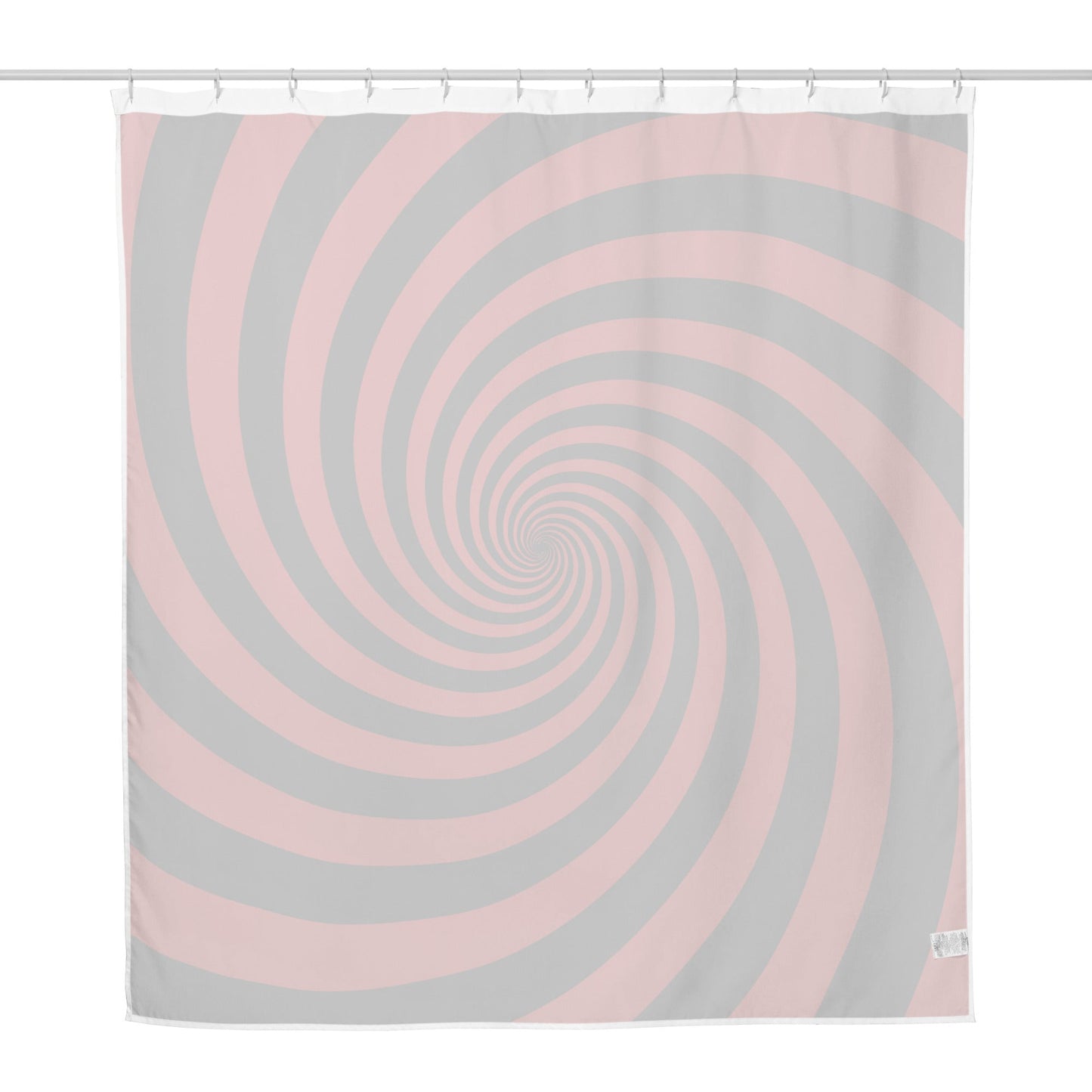 Black and Red Spiral Shower Curtain