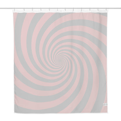 Black and Red Spiral Shower Curtain