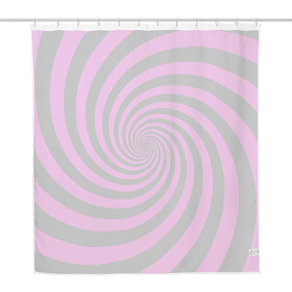 Black and Pink Spiral Shower Curtain