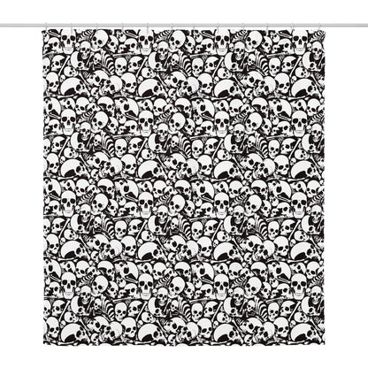 Skull and Bones Ossuary Shower Curtain