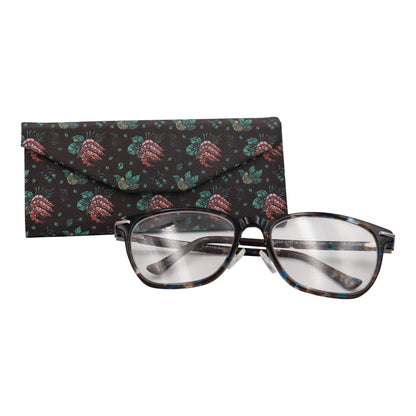 Shrimp Print Glasses Case - Vegan Leather Magic Folding Hardcase