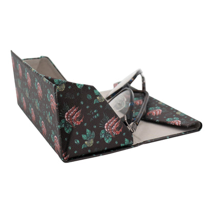 Shrimp Print Glasses Case - Vegan Leather Magic Folding Hardcase