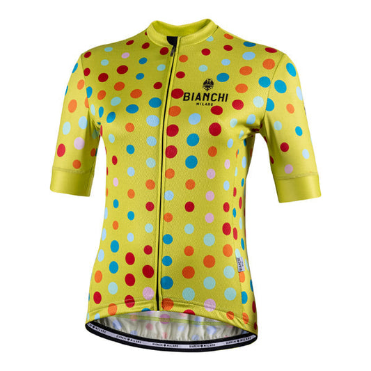 Bianchi Milano Silis Women's Cycling Jersey (Yellow with Polka Dots) XS, S, M, L, XL