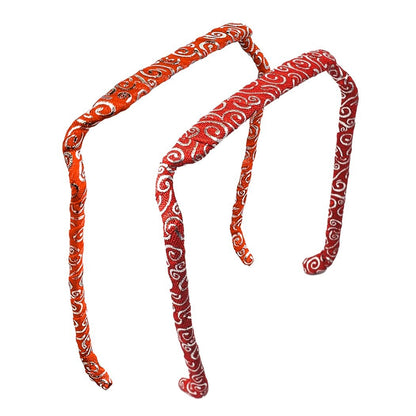 Red with Silver Swirls Headband