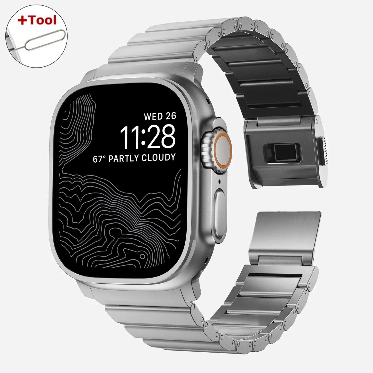 Luxury Steel Strap for Apple Watch Band Series 10/9/8/7/6/5 SE / Ultra 8 1/2