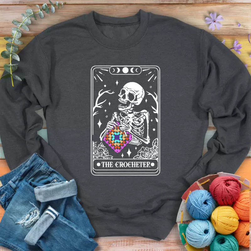 Skeleton Crocheter Tarot Sweatshirt