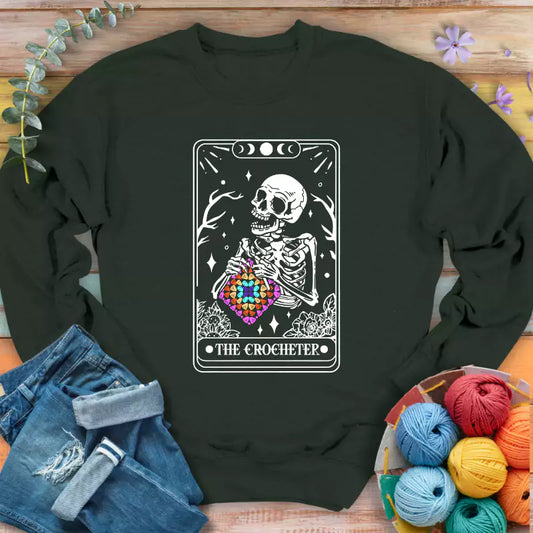 Skeleton Crocheter Tarot Sweatshirt