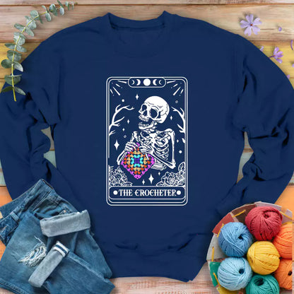 Skeleton Crocheter Tarot Sweatshirt