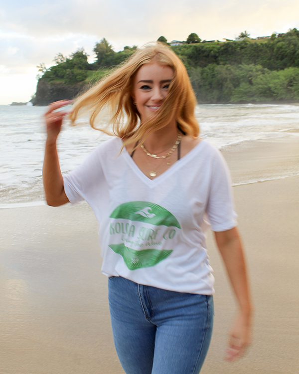 Koloa Kalihiwai Slouchy V-Neck Tee