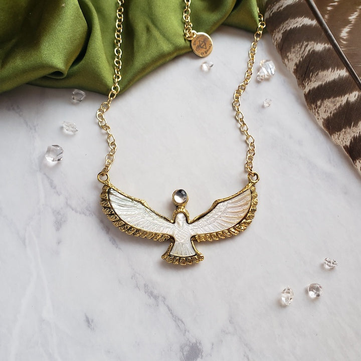 Soaring Spirit Shell Bird Necklace