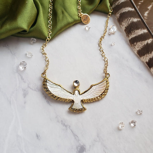 Soaring Spirit Shell Bird Necklace