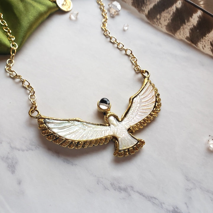 Soaring Spirit Shell Bird Necklace