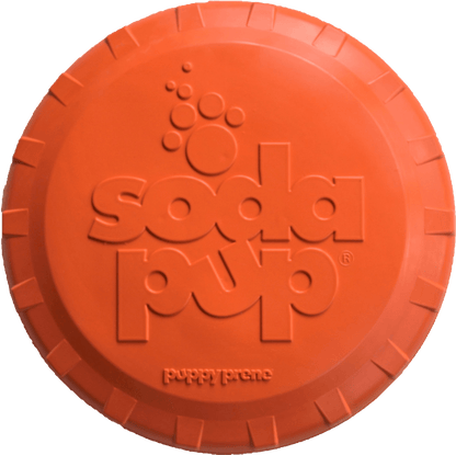 Bottle Top Flyer Durable Rubber Retrieving Frisbee - Orange