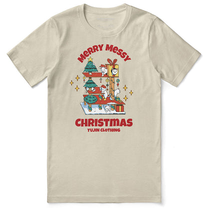 Messy Christmas Cat T-Shirt