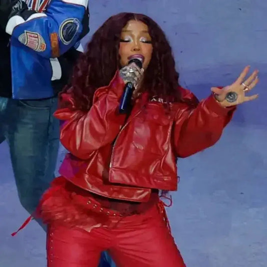 SZA Super Bowl 2025 Halftime Show Leather Jacket