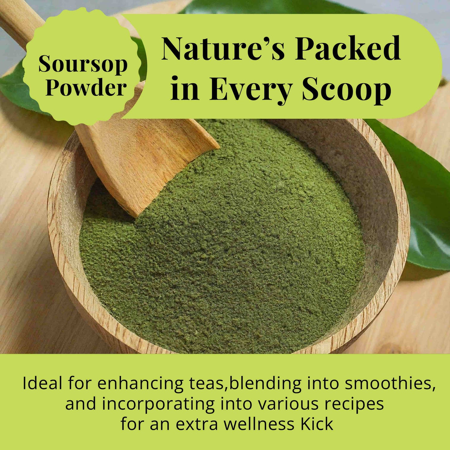 200+ Whole Dried Soursop Leaves – 2.6 oz , 100% Natural Soursop Tea (Graviola Leaves), Caffeine-Free Herbal Tea (Hoja Guanabana)