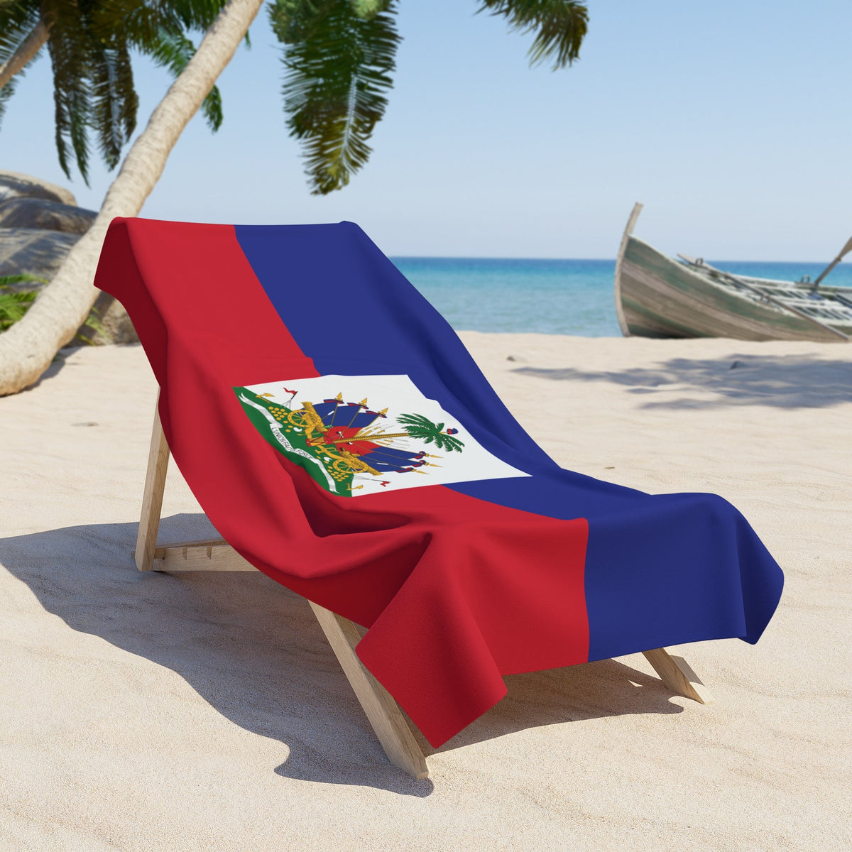Haiti Flag Beach Towel