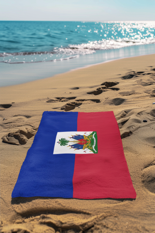 Haiti Flag Beach Towel