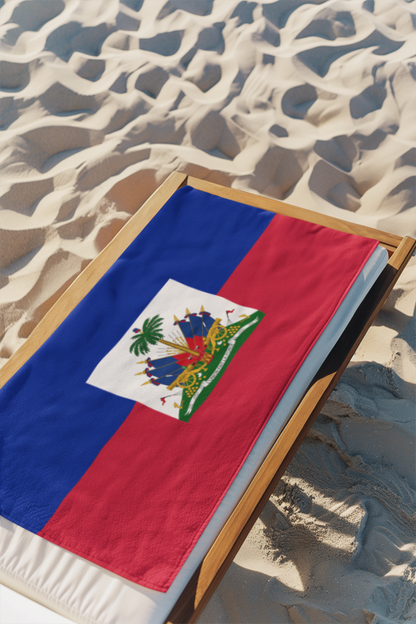 Haiti Flag Beach Towel