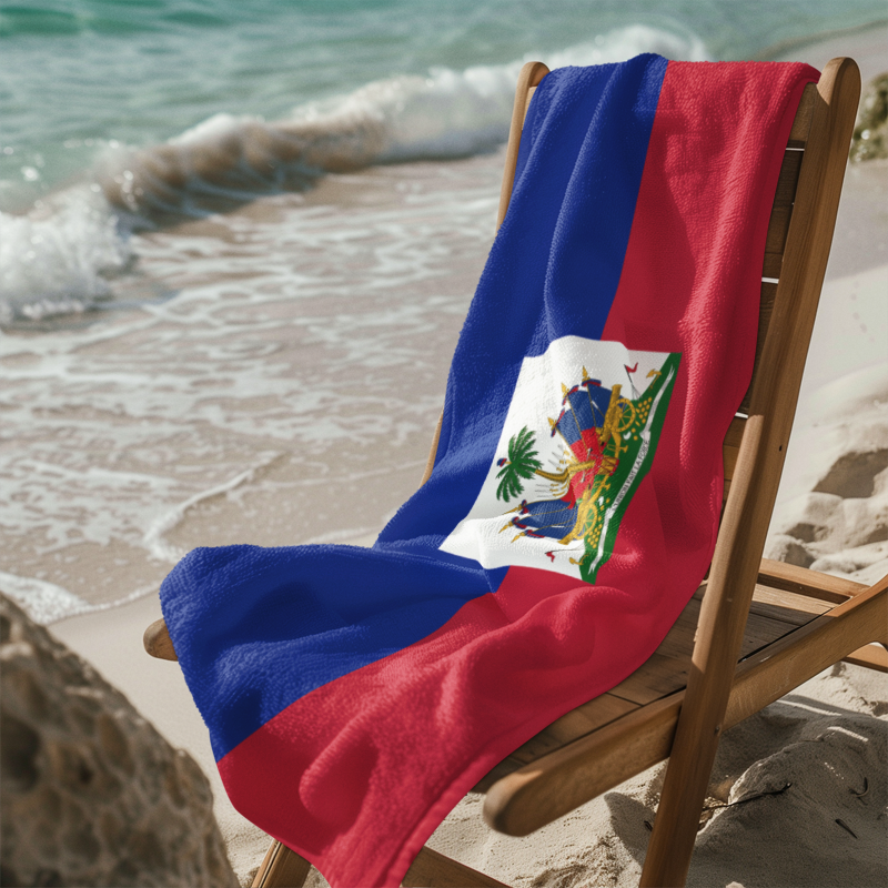 Haiti Flag Beach Towel