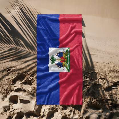 Haiti Flag Beach Towel