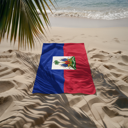 Haiti Flag Beach Towel