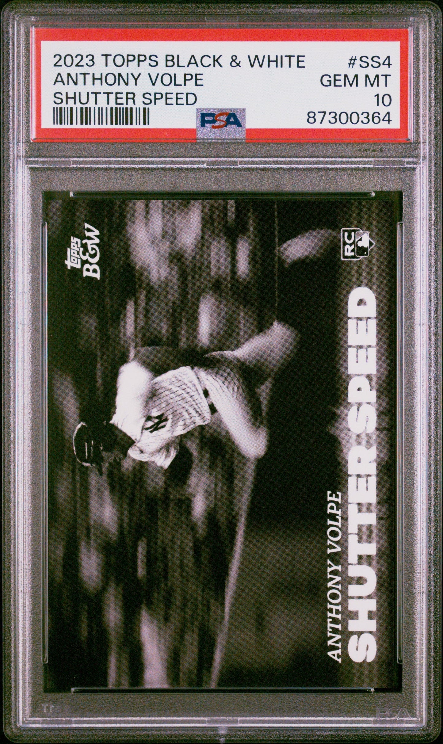 Graded 2023 Topps Black & White Anthony Volpe #SS4 Shutter Speed Rookie RC Baseball Card PSA 10 Gem Mint