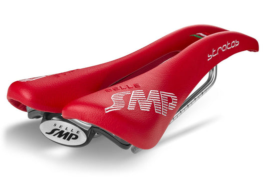 Selle SMP Stratos Saddle with Steel Rails (Red)