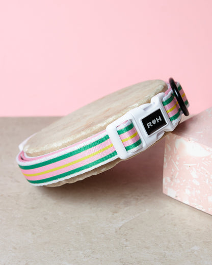 Strawberry Striped Collar & Bowtie